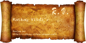 Ratkay Vitéz névjegykártya